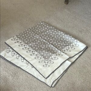 Coach Gray and White Scarf